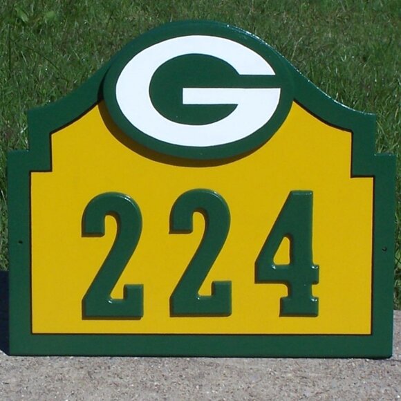 Green Bay Packers Address Sign for your home (with your address) GO PACK GO! - Picture 2 of 4